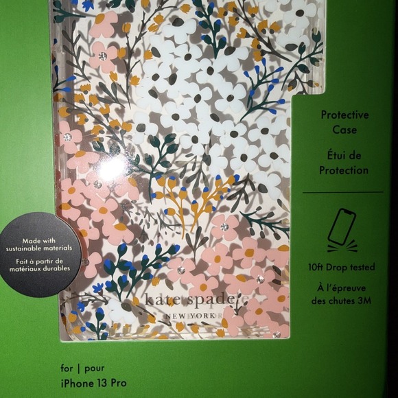 New Kate Spade Protective Case HARDSHELL Magsafe For iPhone 13 Pro Multifloral - Picture 2 of 4
